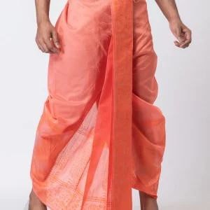 Handblock Print Dupion Dhoti For Men - Image 4
