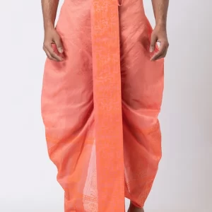 Handblock Print Dupion Dhoti For Men - Image 5
