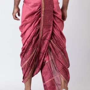 Nakshi handblock Print Dupion Dhoti For Men - Image 2