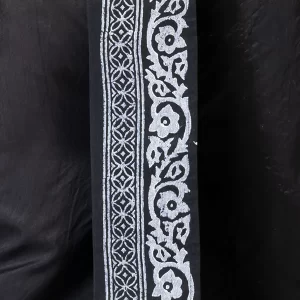 Floral Pattern Hand Block Print Free Size Dhoti - Image 4