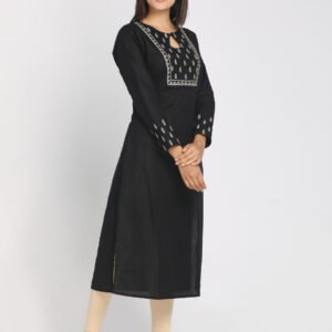 Elegant Nakshi Black Women’s Kurti with Zari work. - Image 2