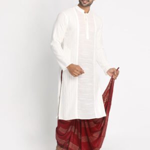 Nakshi Rayon Handblock Printed Dhoti For Men - Image 5