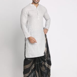 Nakshi Handblock Printed Dhoti For Men - Image 5