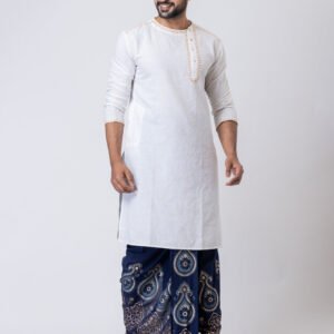Nakshi Handblock Printed Dhoti For Men - Image 7