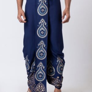 Nakshi Handblock Printed Dhoti For Men - Image 1