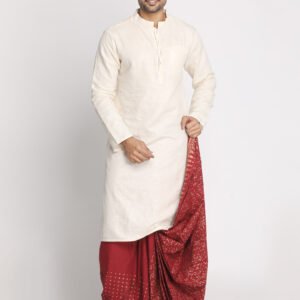 Nakshi Handblock Printed Dhoti For Men - Image 5