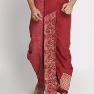 Nakshi Handblock Printed Dhoti For Men - Image 1