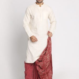 Nakshi Handblock Printed Dhoti For Men - Image 5