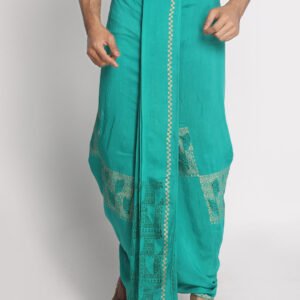 Nakshi Handblock Printed Dhoti For Men - Image 1