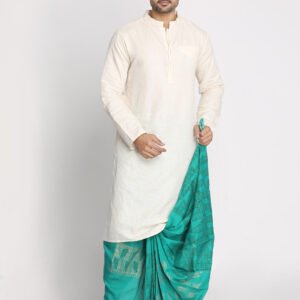 Nakshi Handblock Printed Dhoti For Men - Image 5